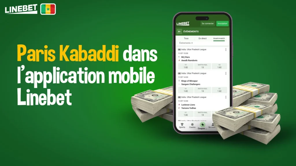 Paris Kabaddi dans l'application mobile Linebet